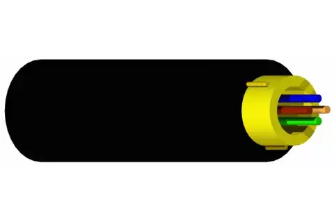 SP1108 4FO gaine noire tube jaune - Dessin 3D - 740x740